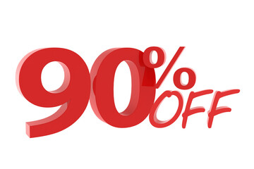 90 percent discount promotion red number 