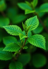 Green Leaves on Branch