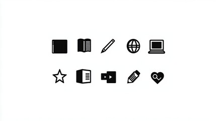 Obraz premium Collection of Simple Black Website Icons