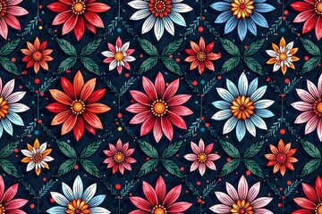 Intricate floral pattern, repeating seamlessly , floral, loop