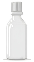 Illustration Of A Transparent Bottle With A White Cap On A White Background