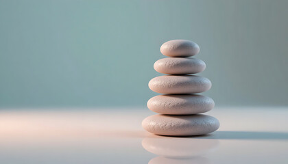Obraz premium Stone Stack on Smooth Surface