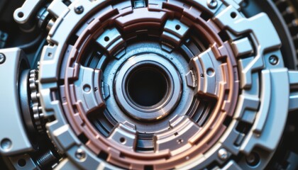 Close-up of intricate mechanical gears and components.