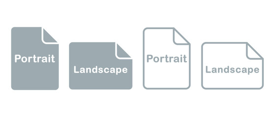 Landscape portrait document file icon. Illustration vector