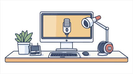 computer monitor and mouse