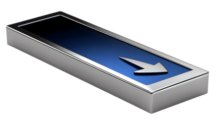 Isolated 3D Silver And Blue Arrow Button Design Element Illustration