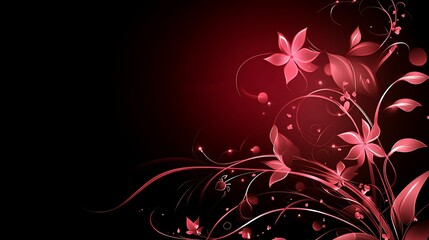Floral design backdrop, dark red