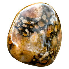 Decorative marble egg with gold pattern luxury home decor piece PNG On Transparent Background