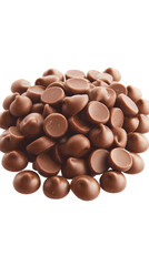 Fototapeta premium Isolated Chocolate Chips Heap On Transparent Background Photo