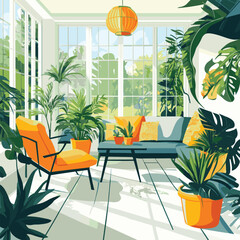 interior of a tropical resort