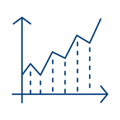 Fototapeta premium Chart Blue Line Icon. Business, Strategy, Success Editable Stroke Vector Illustration
