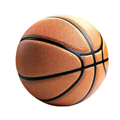 Fototapeta premium Orange basketball ball with black lines sports game equipment sphere PNG On Transparent Background
