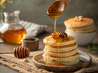 pancakes with honey