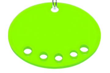 Isolated Neon Green Circle Shape With Holes On Transparent Background
