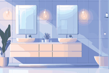 vector modern bathroom interior