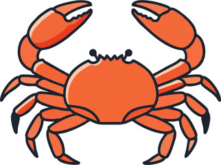 Simple King Crab Vector with Clean Lines for Infographic and Web Design