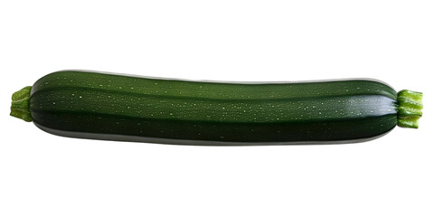 Isolated Photo of a Green Zucchini Vegetable with a Transparent Background