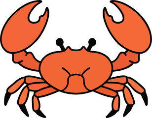 Cute King Crab Vector in Kawaii Style for Kids’ Education and Books