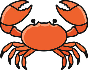 Outlined King Crab Vector with Transparent Background for Digital Use