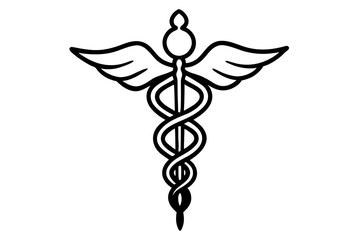 caduceus medicine science disease  silhouette vector illustration