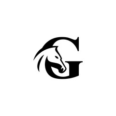 Obraz premium letter G horse logo