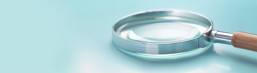 magnifying glass on blue background