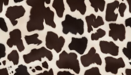 Seamless cow print fabric featuring black and white spots, ideal for summer-themed designs and backgrounds
