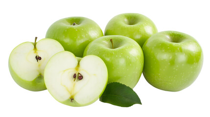 Isolated Photo of Green Apples with Transparent Background