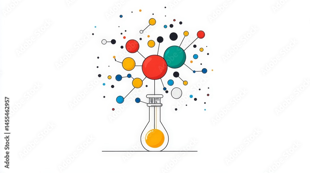 Poster abstract representation of machine learning concepts in minimalism style