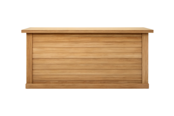Elegant wooden bar with horizontal plank design and clean minimalist aesthetic transparent background