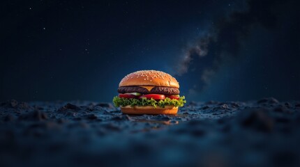Celebrate national burger day with a gourmet burger experience nighttime setting food photography culinary delight