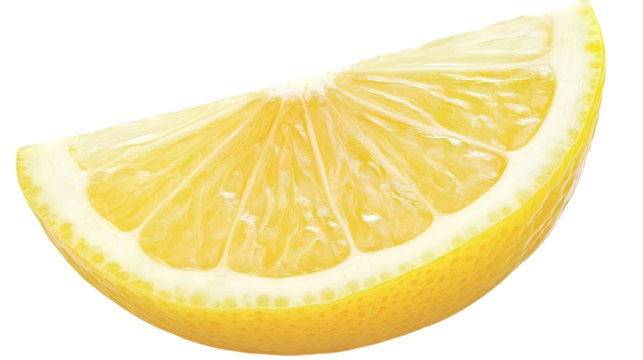Isolated Lemon Slice With Yellow Colors on Transparent Background Photo