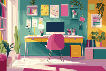 modern work room interior design