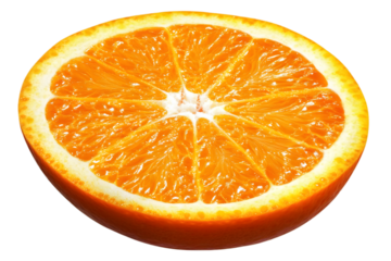 Isolated Orange Slice with Transparent Background Photographic
