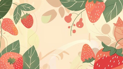 Food Festival Strawberry Background: Soaked in Sweet - Sour Richness, Spreading an Alluring Scroll of the Interweaving of Sweet Feasts and Berry Charm
