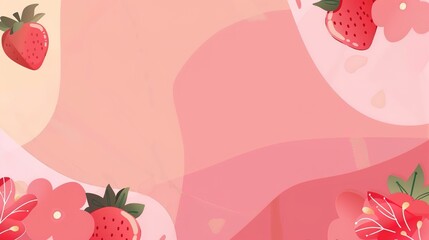 Food Festival Strawberry Background: Soaked in Sweet - Sour Richness, Spreading an Alluring Scroll of the Interweaving of Sweet Feasts and Berry Charm