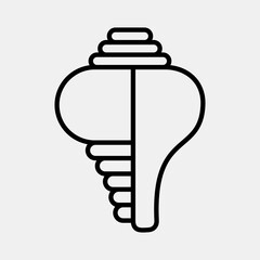 Icon conch shell. Buddhism and vesak elements. Icon in line style.