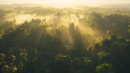 morning fog in the forest