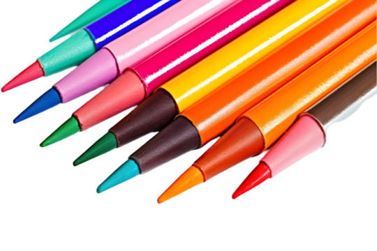 Isolated Pens Arranged Diagonally on a Transparent Background Illustration - Powered by Adobe