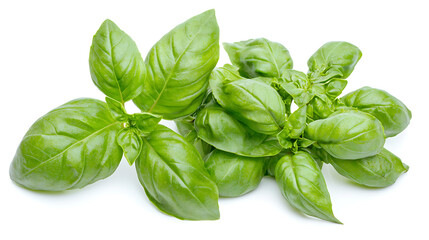 Obraz premium A bunch of fresh green basil leaves