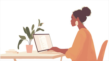 vector busniess people working on laptop