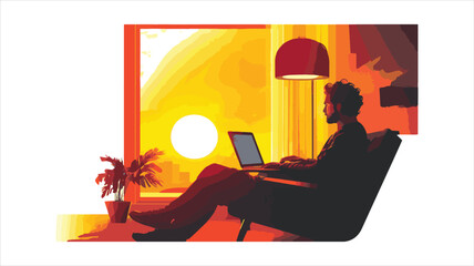 man reading a book at home