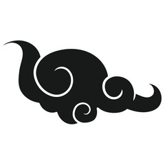 Chinese Cloud Ornament. Flat Vector Illustration.