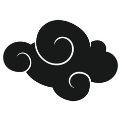 Chinese Cloud Ornament. Flat Vector Illustration.