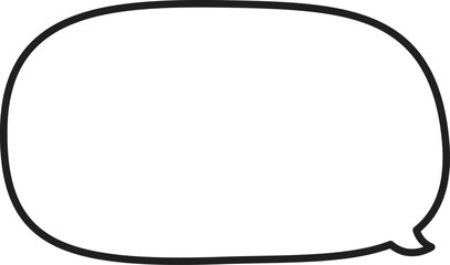 丸みのある長方形のふきだし。かわいいふきだし