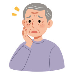Elderly man looking anxious - aged man with worried expression and deep concern wrinkles.