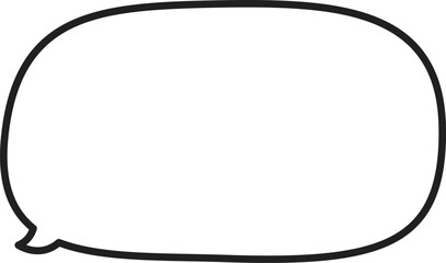 丸みのある長方形のふきだし。かわいいふきだし