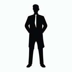 Professional Businessman Silhouette Wearing Suit and Tie
