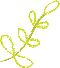 Obraz premium Crayon autumn green leaf icon. Perfect for kindergarten, children, , or back to school themes. Bright and playful design ideal for seasonal educational materials. Vector illustration