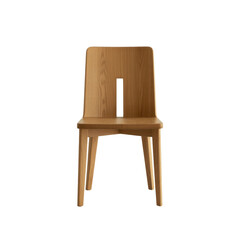 Modern Wooden Chair With Unique Cutout Design On Transparent Background